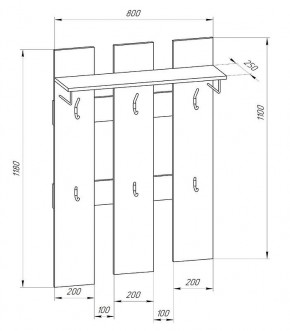 Прихожая-вешалка большая 800 в Игриме - igrim.ok-mebel.com | фото 2