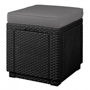 Пуфик Куб с подушкой (Cube with cushion) графит - прохладный серый в Игриме - igrim.ok-mebel.com | фото 1
