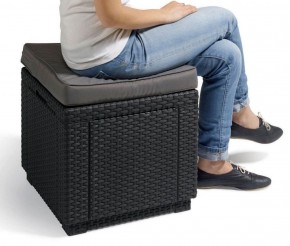 Пуфик Куб с подушкой (Cube with cushion) графит - прохладный серый в Игриме - igrim.ok-mebel.com | фото 2