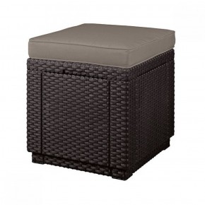 Пуфик Куб с подушкой (Cube with cushion) коричневый - серо-бежевый* в Игриме - igrim.ok-mebel.com | фото