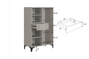 РИЧ Комод 2 со стеклом в Игриме - igrim.ok-mebel.com | фото 3