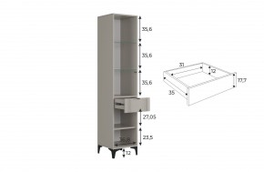 РИЧ Шкаф однодверный со стеклом в Игриме - igrim.ok-mebel.com | фото 3