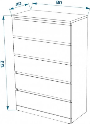 S00951 Варма 5 комод 80х123х40, белый в Игриме - igrim.ok-mebel.com | фото 3