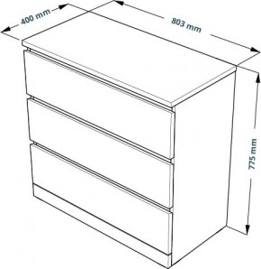 S01057 Варма 3 комод 80х77х40, серый в Игриме - igrim.ok-mebel.com | фото 3