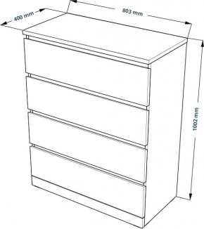 S01064 Варма 4 комод 80х100х40, серый в Игриме - igrim.ok-mebel.com | фото 3