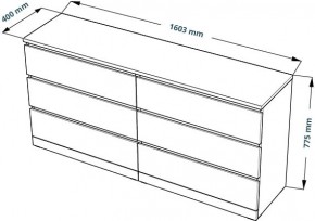 S01088 Варма 6Д комод 160х77х40, серый в Игриме - igrim.ok-mebel.com | фото 3