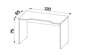 S01286 ВАРДИГ K3 стол компьютерный 120x65x75, белый/серый в Игриме - igrim.ok-mebel.com | фото 3