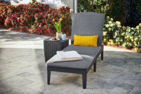 Шезлонг Джайпур с матрасом (Jaipur Sun lounger (with cushion)) графит в Игриме - igrim.ok-mebel.com | фото 2