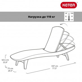 Шезлонг Пацифик (Pacific) графит в Игриме - igrim.ok-mebel.com | фото 2