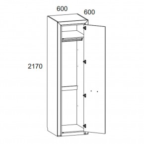 Шкаф 1DG, OLIVIA, цвет вудлайн крем/дуб анкона в Игриме - igrim.ok-mebel.com | фото 2