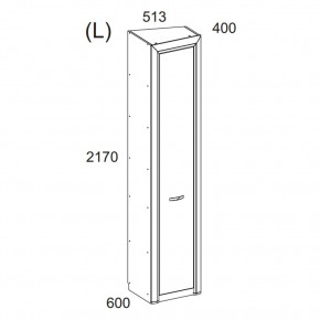 Шкаф 1DT L, OLIVIA, цвет вудлайн крем/дуб анкона в Игриме - igrim.ok-mebel.com | фото 2