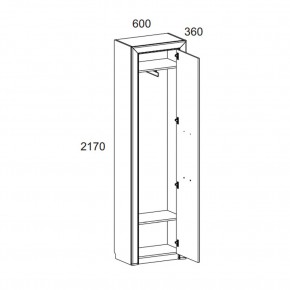 Шкаф 1DW, OLIVIA, цвет вудлайн крем/дуб анкона в Игриме - igrim.ok-mebel.com | фото 2