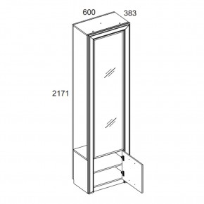 Шкаф 1DZ, OLIVIA, цвет вудлайн крем/дуб анкона в Игриме - igrim.ok-mebel.com | фото 2