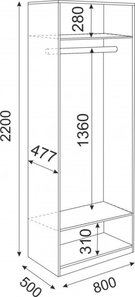 Шкаф 2 двери М02 Беатрис (дуб млечный) в Игриме - igrim.ok-mebel.com | фото 2