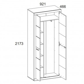 Шкаф 2D OSKAR , цвет дуб Санремо в Игриме - igrim.ok-mebel.com | фото 4