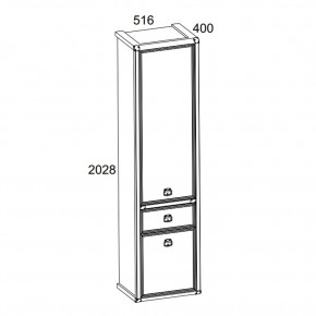 Шкаф 2D1S, MAGELLAN, цвет Сосна винтаж в Игриме - igrim.ok-mebel.com | фото 2