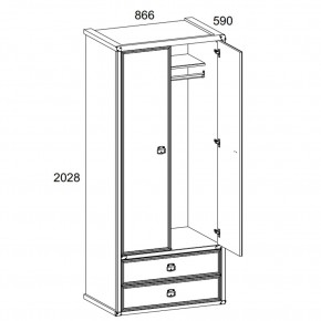 Шкаф 2DG2S, MAGELLAN, цвет Сосна винтаж в Игриме - igrim.ok-mebel.com | фото 2