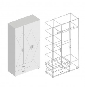 Шкаф 3-ств. с 2 ящ. "Сандра" в Игриме - igrim.ok-mebel.com | фото