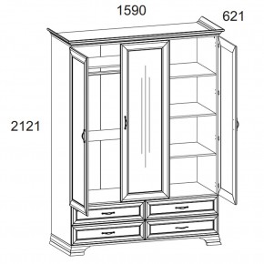 Шкаф 3D4S Z, TIFFANY, цвет вудлайн кремовый в Игриме - igrim.ok-mebel.com | фото 2