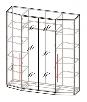 Шкаф 4-х дверный с зеркалом Шк63.1 МС Роксана (ЯШС) в Игриме - igrim.ok-mebel.com | фото