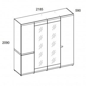 Шкаф 4D/TYP 23A, LINATE ,цвет белый/сонома трюфель в Игриме - igrim.ok-mebel.com | фото 2