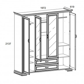 Шкаф 4D2S Z , MONAKO, цвет Сосна винтаж в Игриме - igrim.ok-mebel.com | фото 1