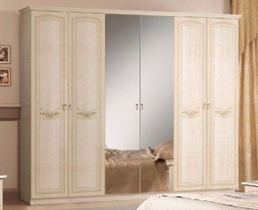 Шкаф 6-ти дверный с зеркалами (08.246) Ирина (беж) в Игриме - igrim.ok-mebel.com | фото