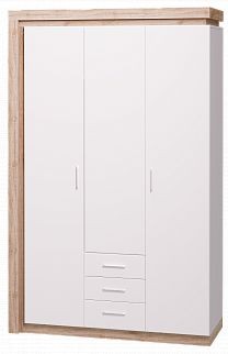 Шкаф для одежды с ящиками 3-х створчатый б/зеркала Люмен 15 в Игриме - igrim.ok-mebel.com | фото