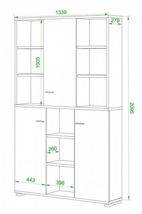 Шкаф книжный Домино ПУ-40-3 в Игриме - igrim.ok-mebel.com | фото 2