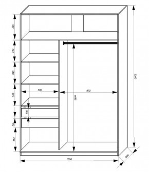 Шкаф-купе 1600 серии SOFT D1+D3+B2+PL1 (2 ящика+1штанга) профиль «Графит» в Игриме - igrim.ok-mebel.com | фото 3