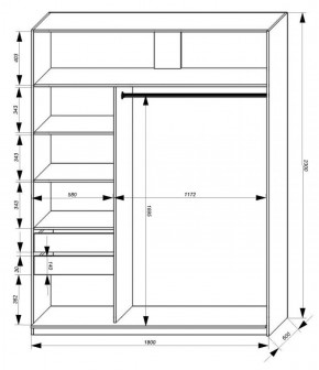 Шкаф-купе 1800 серии SOFT D1+D3+B2+PL1 (2 ящика+1штанга) профиль «Графит» в Игриме - igrim.ok-mebel.com | фото 3