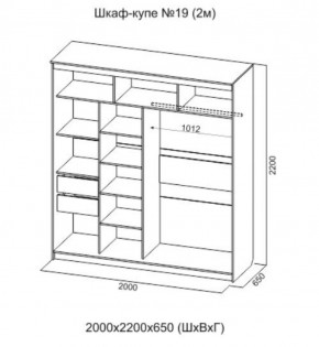 Шкаф-купе №19 Серия 3 Квадро (2000) Ясень Анкор светлый в Игриме - igrim.ok-mebel.com | фото 4