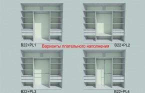 Шкаф-купе 1950 серии SILVER S6+S1+S6Z B22+PL1 (по 2 ящика лев/прав+1 штанга) профиль «Серебро» в Игриме - igrim.ok-mebel.com | фото 5