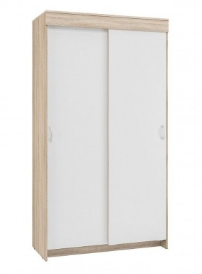 Шкаф-купе Бассо 1.0 (Дуб Сонома/Белый) 2 двери 2 зеркальные вставки в Игриме - igrim.ok-mebel.com | фото 3