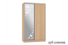 Шкаф-купе Рио 1-600 бабочки (дуб сонома) в Игриме - igrim.ok-mebel.com | фото