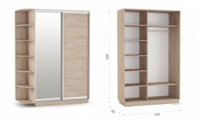 Шкаф-купе Тетрис 140/220 (ДЗ) Дуб сонома в Игриме - igrim.ok-mebel.com | фото 1