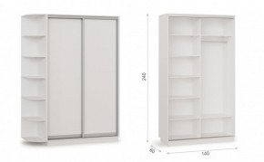 Шкаф-купе Тетрис 140/240 (ДД) Белый жемчуг в Игриме - igrim.ok-mebel.com | фото 1