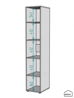 Шкаф Linnea MHR-1-2 2050х400х510 (ДВ-М 11.1.25) в Игриме - igrim.ok-mebel.com | фото 3