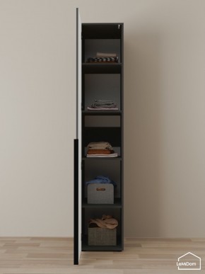 Шкаф Linnea MHR-1-2 2050х400х510 (Графит-М 11.1.25) в Игриме - igrim.ok-mebel.com | фото 4