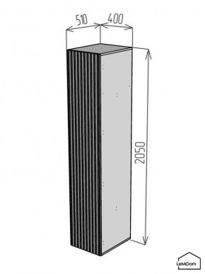 Шкаф Linnea MHR-1 2050х400х510 (Белый-М 11.1.2) в Игриме - igrim.ok-mebel.com | фото 2