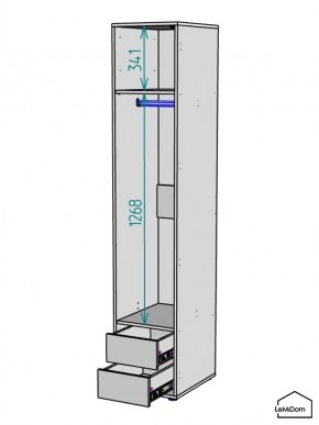 Шкаф Linnea MHR-1-3 2050х400х510 (ДВ-М 11.1.25) в Игриме - igrim.ok-mebel.com | фото 3