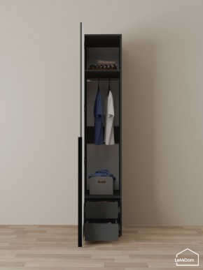 Шкаф Linnea MHR-1-3 2050х400х510 (Графит-М 11.1.25) в Игриме - igrim.ok-mebel.com | фото 3