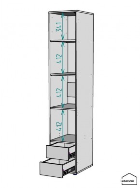 Шкаф Linnea MHR-1-4 2050х400х510 (ДВ-М 11.1.25) в Игриме - igrim.ok-mebel.com | фото 3