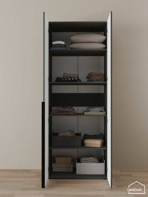 Шкаф Linnea MHR-2-2 2050х800х510 (Графит-М 11.1.25) в Игриме - igrim.ok-mebel.com | фото 4