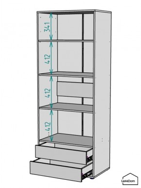 Шкаф Linnea MHR-2-4 2050х800х510 (ДВ-М 11.1.25) в Игриме - igrim.ok-mebel.com | фото 3