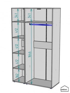 Шкаф Linnea MHR-3-1 2050х1200х510 (ДВ-М 11.1.25) в Игриме - igrim.ok-mebel.com | фото 3