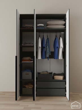 Шкаф Linnea MHR-3-2 2050х1200х510 (Графит-М 11.1.25) в Игриме - igrim.ok-mebel.com | фото 5