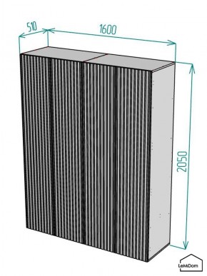 Шкаф Linnea MHR-4-2 2050х1600х510 (ДВ-М 11.1.25) в Игриме - igrim.ok-mebel.com | фото 2