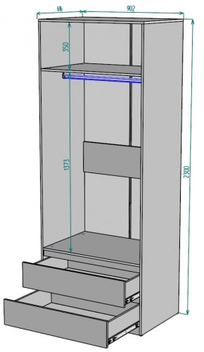 Шкаф Мальта H186 в Игриме - igrim.ok-mebel.com | фото 2