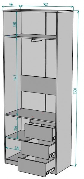 Шкаф Мальта H188 в Игриме - igrim.ok-mebel.com | фото 2